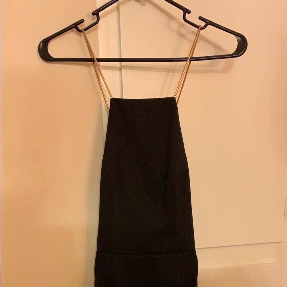 Resolve black dress with gold straps
